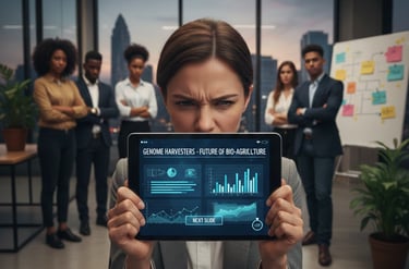 Venture capitalist performing a 45-second pitch deck sniff test on a mobile device.