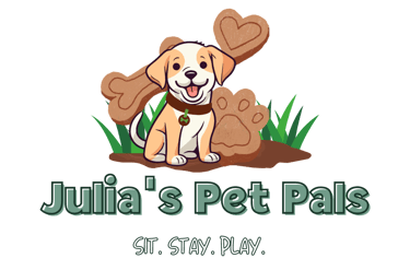 Red Color on Dog in Front of Dog Treats Julia's Pet Pals