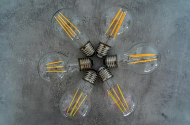 led light bulbs in a circle