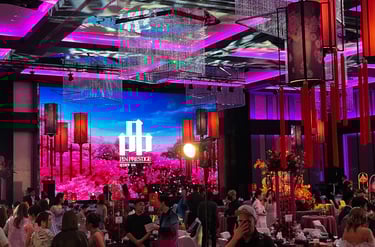A ballroom fill with Event decoration for a Prestige Gala dinner in Kuala Lumpur Malaysia