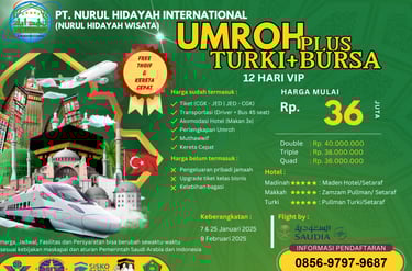 umroh plus turki 2025 vip bursa + kereta cepat