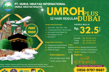 paket umroh plus dubai 2024 2025 reguler
