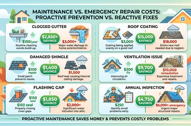 Maintenance vs. Emergency Repair Costs roof Tyler, TX