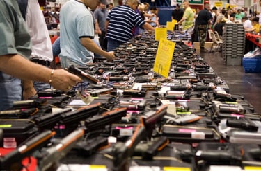 gun show display of firearms 