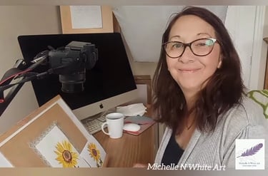 Artist in her art studio