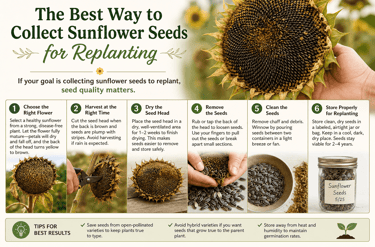 collecting sunflower seeds to replant