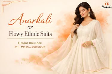 Anarkali or Flowy Ethnic Suits holi outfit