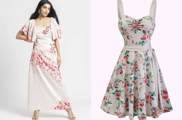 Floral Printed Romantic Dress for Valentine’s Day