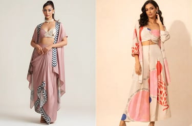 Designer Cape Style Outfit for wedding