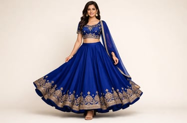 crop top with ethnic skirt