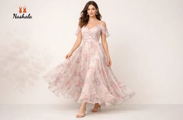floral printed designer gowns
