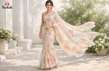 Floral Printed Sarees for Fresh Look