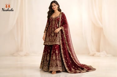 Heavily Embroidered Shararas