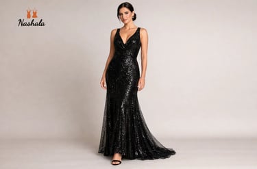 sequin glam party wear gown