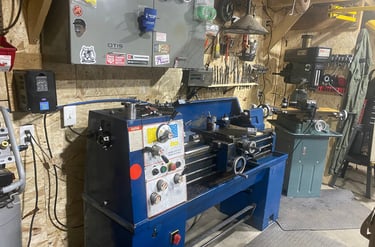 Enco lathe and milling machine used in custom parts modification and fabrication.