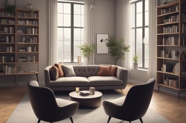 Bright living room with modern inventory