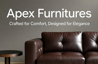 Modern living room setup featuring stylish sofa set and wooden coffee table by Apex Furniture