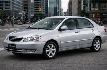 Carros até 30 mil: Toyota Corolla prata em ambiente urbano, opção confiável e confortável no mercado
