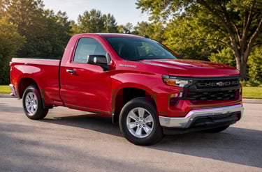 chevrolet silverado cabine simples 2026 vermelha picape americana fim da cabine simples