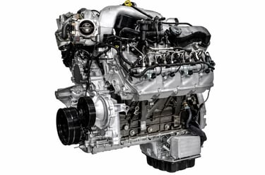 Motor diesel moderno de picape com sistema avançado de emissões