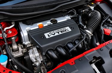 Motor 2.4 i-VTEC K24 do Honda Civic Si 2015 em detalhe no cofre do motor