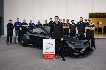Mustang GTD recorde Nürburgring equipe Ford celebrando carro mais rapido da America