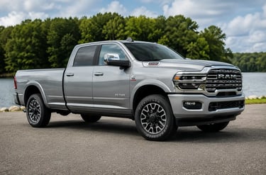 Picape Ram 2500 estacionada durante recall por excesso de velocidade nos EUA.