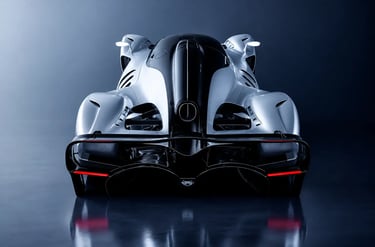 Red Bull RB17 visto por trás com design extremo e iluminação traseira em destaque