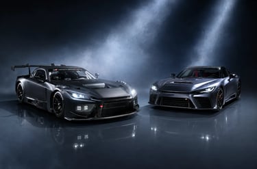 Toyota Gazoo Racing exibe dois superesportivos em estúdio com visual agressivo.