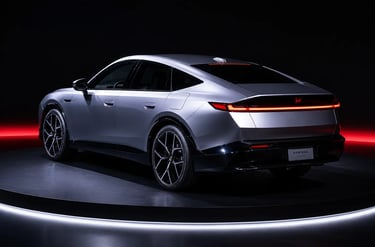 Traseira do novo fastback híbrido da Honda exibida em apresentação oficial