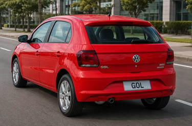 Traseira do Volkswagen Gol 1.6 MSI automático em ambiente urbano com vista traseira 3/4