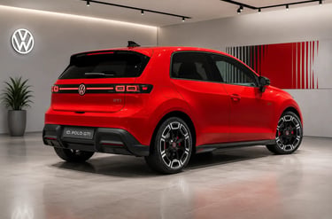 Volkswagen ID. Polo GTI elétrico em vista traseira com design esportivo moderno