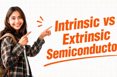 Difference between intrinsic and extrinsic semiconductors explained with doping and conductivity con