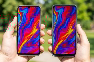 Telas Super AMOLED e pOLED sob luz solar direta.