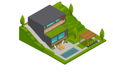 Luxurious house with a residential pool, symbolizing jumbo loans clients 