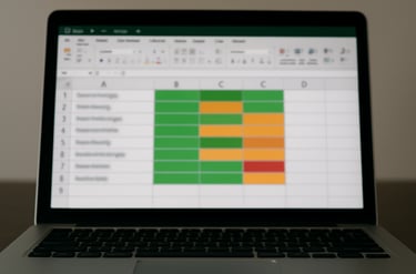 a laptop computer screen showing a chart of data