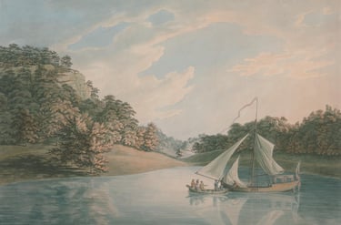 Watercolour by John Emes - The Lake, Hawkstone Park, Shropshire; Yale Center for British Art; 1790