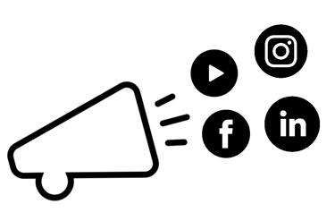 Grafik von Megafon mit Social Media Icons - 73FILM erklärt das Potential von Video Content.