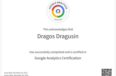 google analytics certificatee