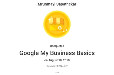 google my business basics certificate 