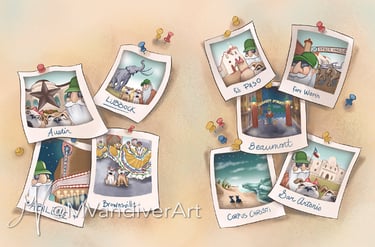 Illustrations from Semi Sam is a Trucker Man by New Orleans artist & illustrator Melissa Vandiver.