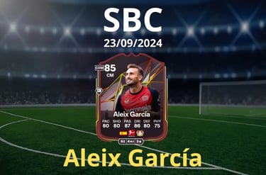 sfondo campo da calcio con carta aleix garcia