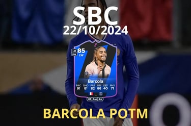 barcola in campo con la carta di barcola potm sbc su fc 25