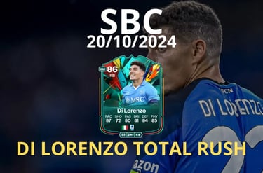 DI LORENZO CON LA MAGLIA DEL NAPOLI CON LA CARTA DI DI LORENZO TOTAL RUSH SBC SU FC 25