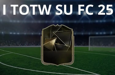 sfondo campo da calcio con carta team of the week fc 25