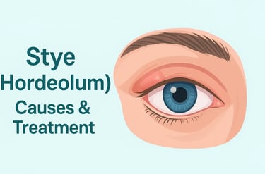 A close-up of an eye with a highlighted red swollen eyelid