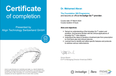 شهادة دكتور علوان في التقويم الشفاف