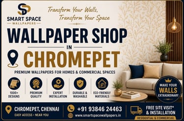 Smart Space Wallpaper Shop in Chromepet offers premium home and commercial wall coverings with professional installation.
