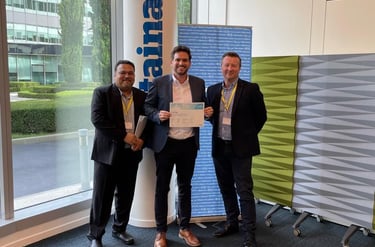 Tim Dougill receiving his FUEL certificate in 2023. 