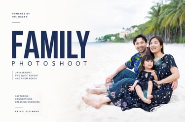 Cover for family photoshoot Marriott Resort and Khem beach